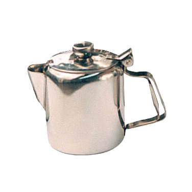 Winco W612 Beverage Server, 12 oz., short spout, hinged top, handle, stainless steel, mirror finish