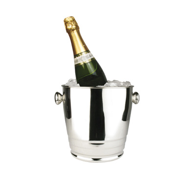 Winco WB-4HV Wine Bucket, 4 qt., 8" dia. x 10"H, deluxe, stainless steel, mirror finish