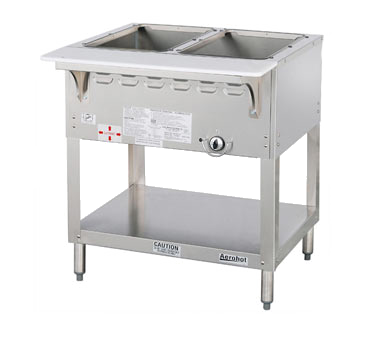 Duke WB302 Aerohot Steamtable Wet Bath Unit, 30-3/8"L, gas, (2) pan size open water bath with (1) 15,000 BTU burner with adjustable gas valve control & safety pilot, CSA STAR, UL EPH Classified