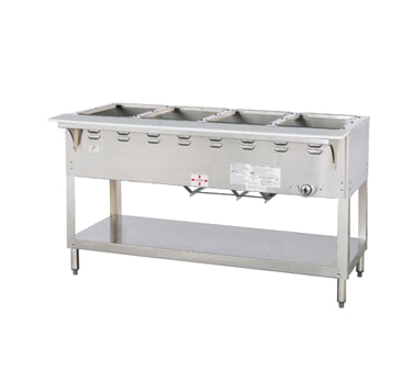 Duke WB304 Aerohot Steamtable Wet Bath Unit, 58-3/8"L, gas, (4) pan size open water bath with (1) 27,000 BTU burner with adjustable gas valve control & safety pilot, CSA STAR, UL EPH Classified