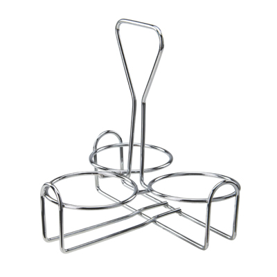 Winco WH-4 Condiment Jar Holder, 3 ring, fits CJ-7P and CJ-7G, chrome-plated wire