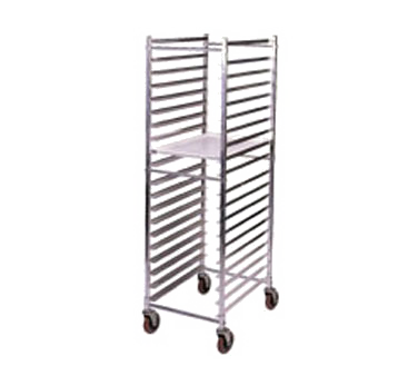 Winholt ADE1820B/KDA Mobile Pan Rack, full height, 21"W x 26"D x 69"H, end loading, open sides, aluminum construction, 5" stem casters, NSF