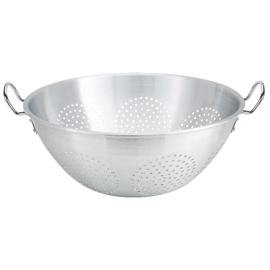 Winco ALO-16H Colander, 16 quart, 16-1/8" dia X 8" deep, with handles, no base, aluminum