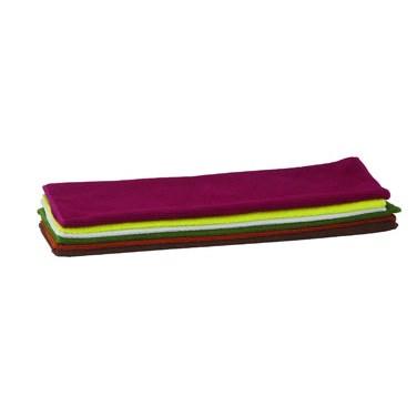 Winco BTM-16AC Microfiber Towel, 16” X 16”, 6 Pack, Assorted