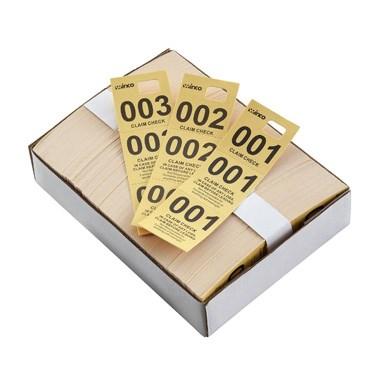 Winco CCK-5YL Coat Check Tickets, Yellow