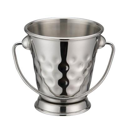 Winco DDSA-101S Mini Pail, 5 Oz, 3" Dia X 3-1/8"H, Round, Hammered, Stainless Steel