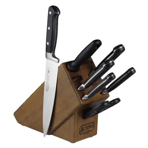 Winco KFP-BLKA Acero 7-Piece Knife Block Set