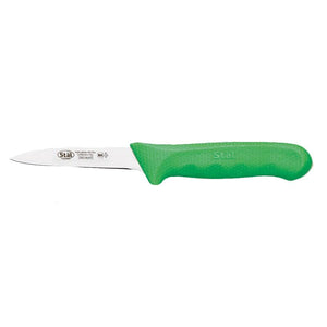 Winco KWP-30G Paring Knife with Green Handle 3-1/4"