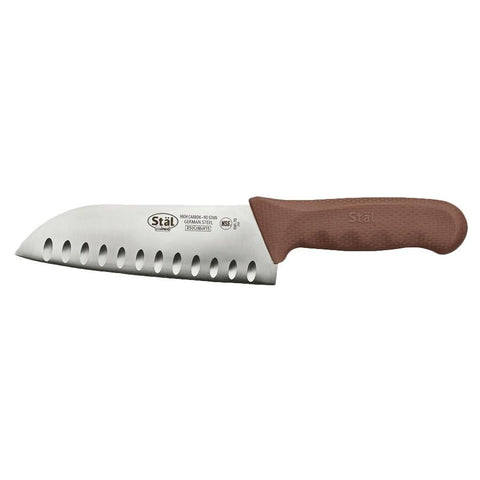 Winco KWP-70N Stal 7” Santoku Knife, Brown