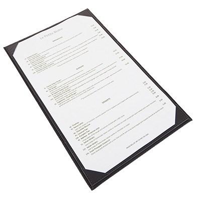 Winco LMS-814GY Gray Leatherette Single Panel Menu Cover 8-1/2" x 14"
