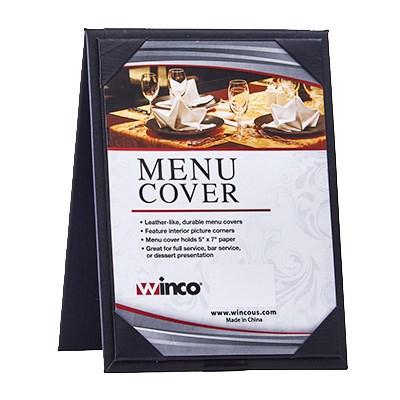 Winco LMTD-57BK Dual-View Menu Tent For 5" X 7" Inserts, Black
