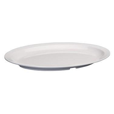 Winco MMPO-139W Melamine Oval Platters, Narrow Rim, White, 13-1/4"