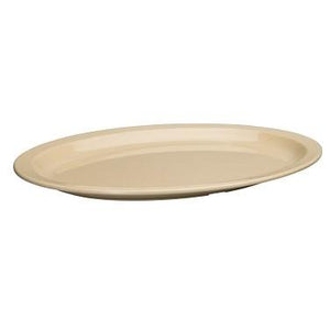 Winco MMPO-1510 Melamine Oval Platters, Narrow Rim, Tan, 15-1/2"