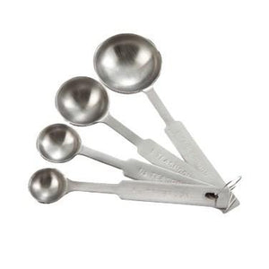 Winco MSPD-4X Stainless Steel Deluxe 4-Piece Measuring Spoon Set