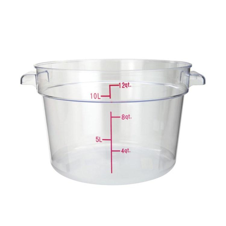 Winco PCRC-12 Round Storage Container, Clear Polycarbonate, 12 Qt