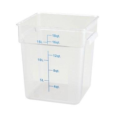 Winco PCSC-18C Square Storage Container, Clear Polycarbonate, 18 Qt