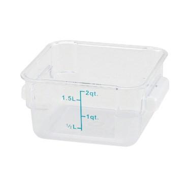 Winco PCSC-2C Square Storage Container, Clear Polycarbonate, 2 Qt