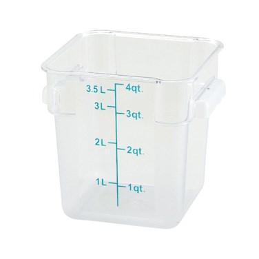 Winco PCSC-4C Square Storage Container, Clear Polycarbonate, 4 Qt