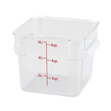 Winco PCSC-6C Square Storage Container, Clear Polycarbonate, 6 Qt