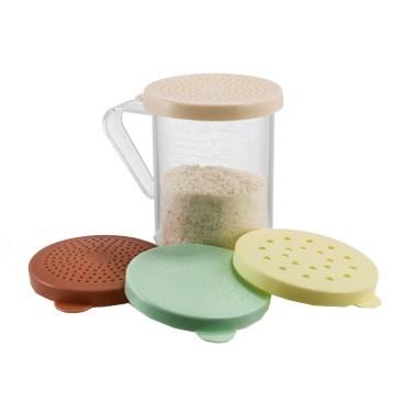 Winco PDG-10AC Polycarbonate Dredge Set with 4 Snap-On Lids 10 Oz