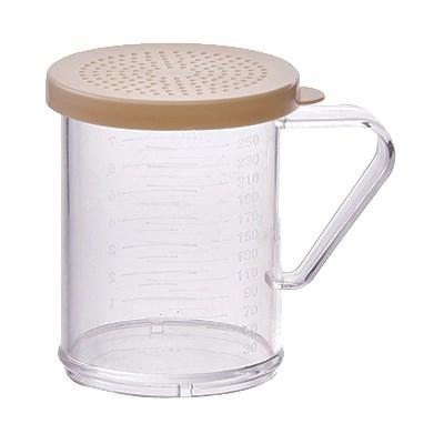 Winco PDG-10B Polycarbonate Dredge with Beige Snap-On Lid 10 Oz
