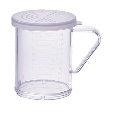 Winco PDG-10CM Polycarbonate Dredge with Clear Snap-On Lid, Medium Holes 10 Oz