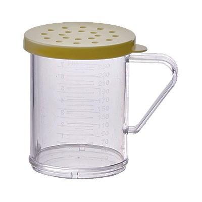 Winco PDG-10Y Polycarbonate Dredge with Yellow Snap-On Lid 10 Oz
