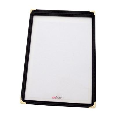 Winco PMC-5K Black Single Menu Cover 5" x 8"
