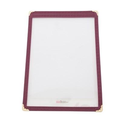 Winco PMC-5U Burgundy Single Menu Cover 5" x 8"