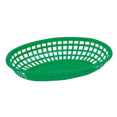 Winco POB-G Oval Fast Food Basket, Green