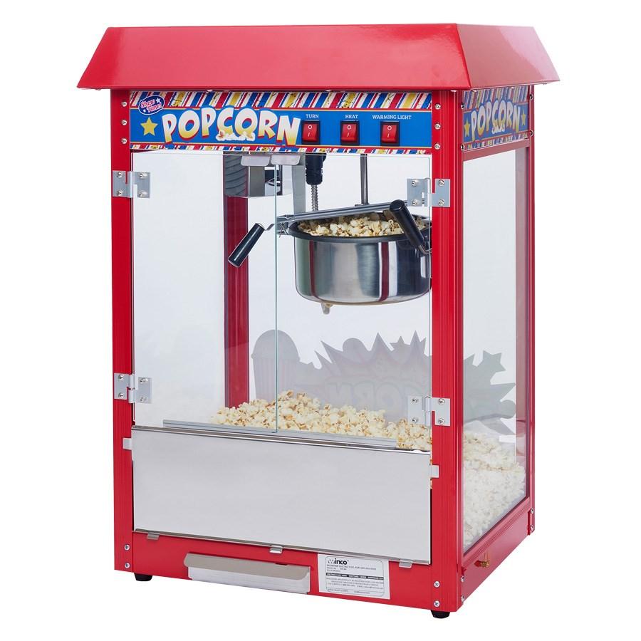 Winco POP-8R Showtime Electric Popcorn Popper, Red