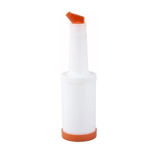 Winco PPB-2O Liquor/Juice Pour Bottle, 2 Qt, Orange