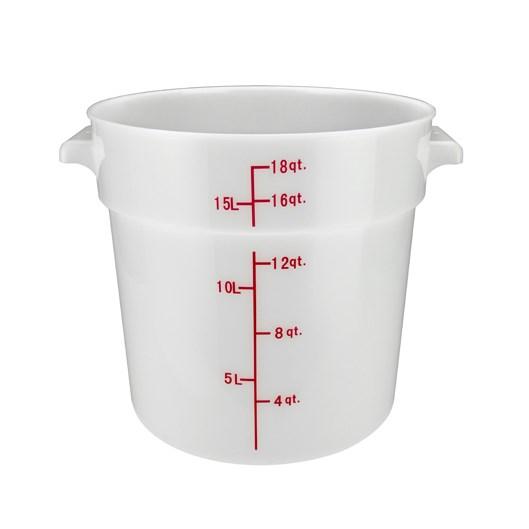 Winco PPRC-18W Round Storage Container, White, Polypropylene, 18 Qt