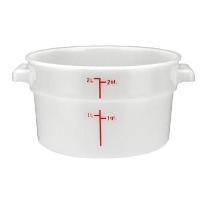 Winco PPRC-2W Round Storage Container, White, Polypropylene, 2 Qt