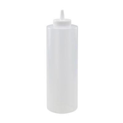 Winco PSB-24C Regular Squeeze Bottles, 24 Oz, Clear