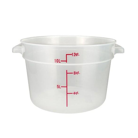 Winco PTRC-12 Round Storage Container, Translucent, Polypropylene, 12 Qt