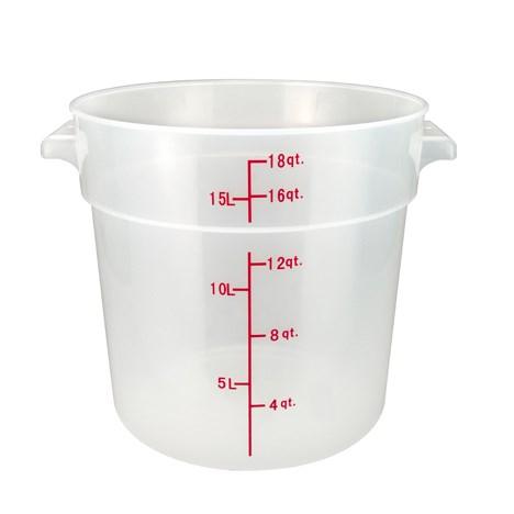 Winco PTRC-18 Round Storage Container, Translucent, Polypropylene, 18 Qt