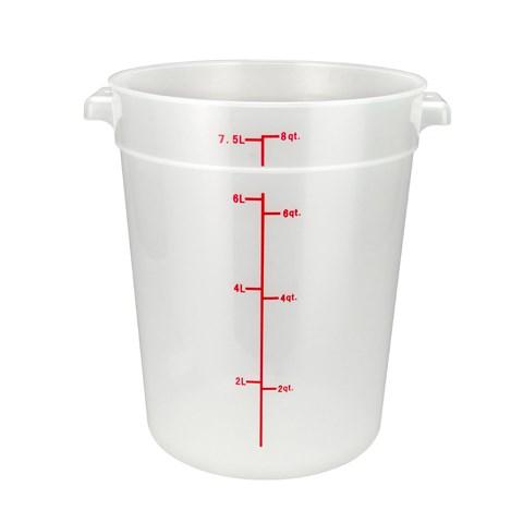Winco PTRC-8 Round Storage Container, Translucent, Polypropylene, 8 Qt