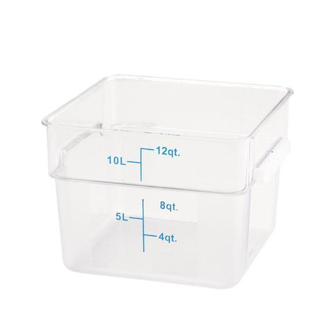 Winco PTSC-12 Square Storage Container, Translucent, Polypropylene, 12 Qt