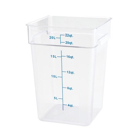 Winco PTSC-22 Square Storage Container, Translucent, Polypropylene, 22 Qt