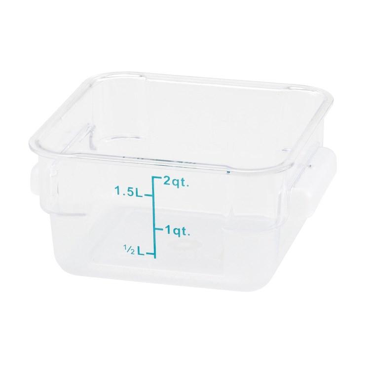 Winco PTSC-2 Square Storage Container, Translucent, Polypropylene, 2 Qt