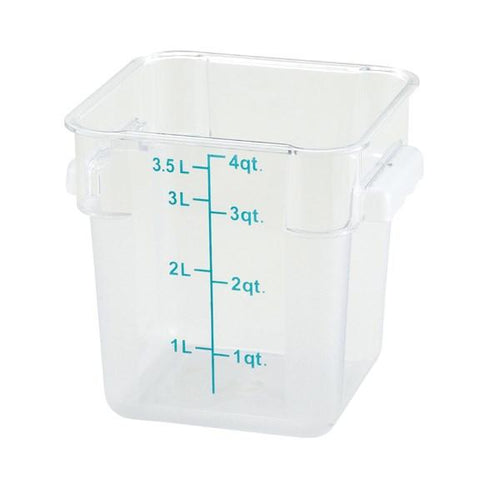 Winco PTSC-4 Square Storage Container, Translucent, Polypropylene, 4 Qt