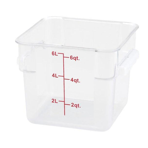 Winco PTSC-6 Square Storage Container, Translucent, Polypropylene, 6 Qt