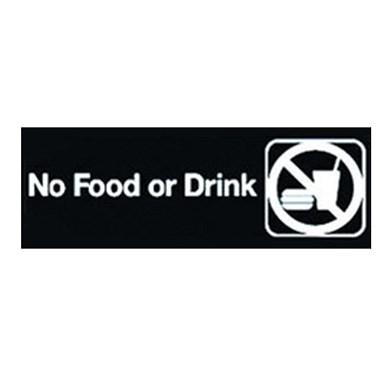 Winco SGN-333 Information Signs, 9"W X 3"H, No Food Or Drink