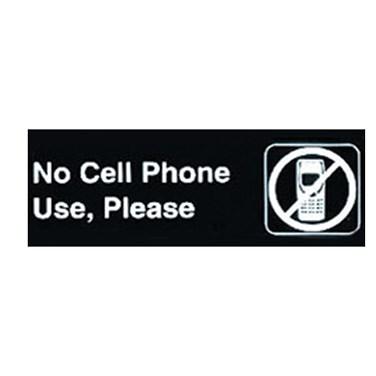 Winco SGN-334 Information Signs, 9"W X 3"H, No Cell Phone Use, Please