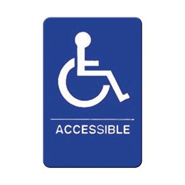 Winco SGNB-653B Information Signs With Braille, 6"W X 9"H, ACCESSIBLE