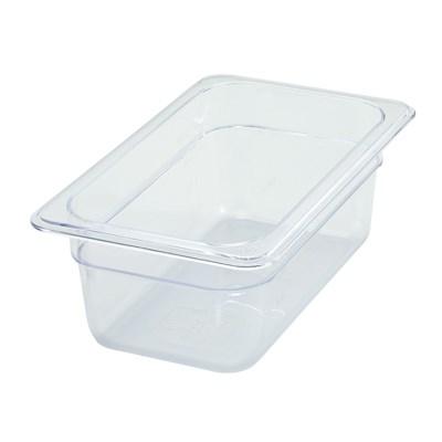 Winco SP7404 Polycarbonate Food Pan, 1/4 Size, 3-1/2"