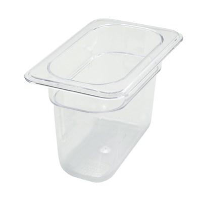 Winco SP7906 Polycarbonate Food Pan, 1/9 Size, 6"