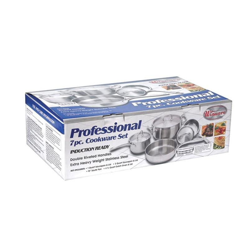 Winco SPC-7H 7-Piece Stainless Steel Cookware Set