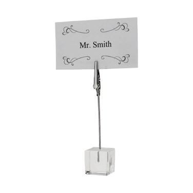 Winco TCD-4S Table Sign Clip With Acrylic Square Base